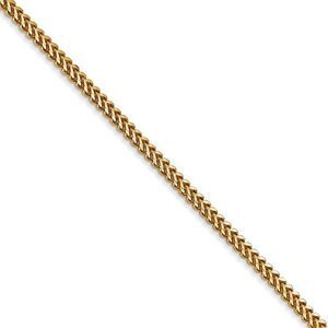 1.5mm 14k Yellow Gold Solid Franco Chain Necklace, 20 Inch